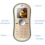 Въртящ се мини мобилен телефон фиджет спинер GSM с цветен дисплей и поддръжка на две SIM карти, 2G
